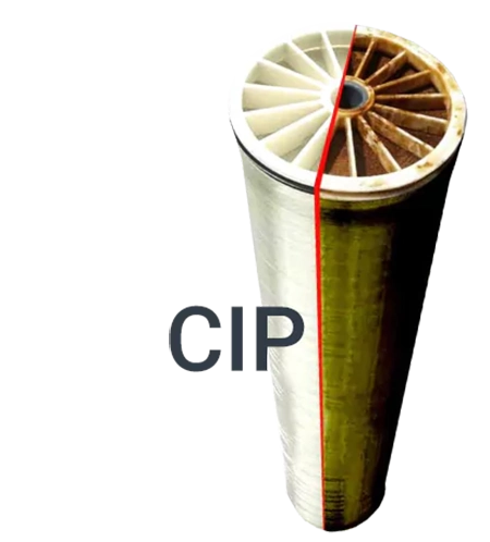 قبل و بعد احیای فیلتر ممبران صنعتی با عملیات شستشو در محل CIP